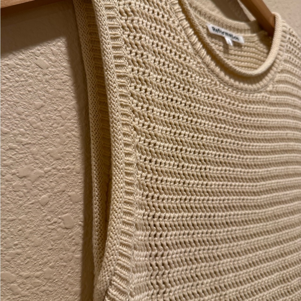 Reformation Nolan Sleeveless Crochet Organic Cotton Sweater Maxi Dress - Picture 9 of 12